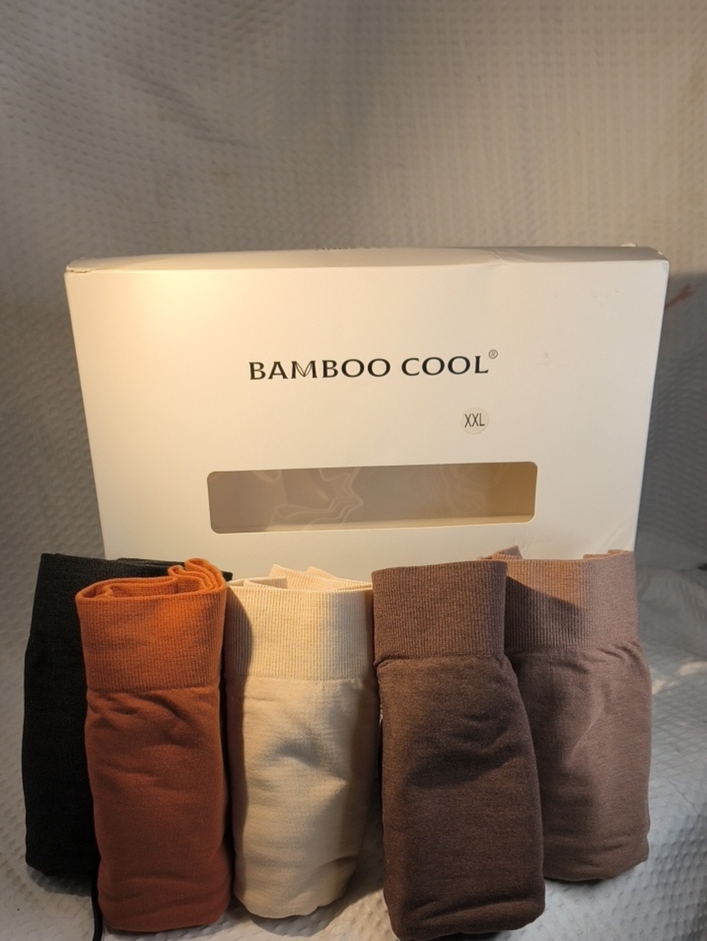 BAMBOO COOL Women's 5-Pack Boxer Briefs in Black, Rust, Cream, Brown, Taupe